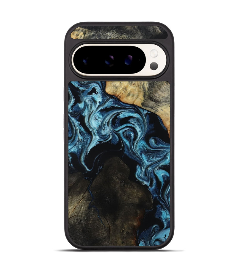 Pixel 9 Pro Wood Phone Case - Dalia (Blue, 818185)