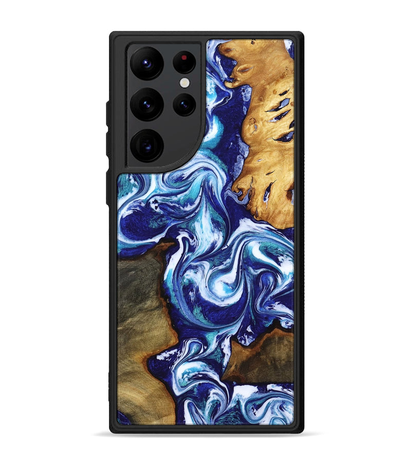 Galaxy S22 Ultra Wood Phone Case - Brayan (Blue, 818186)