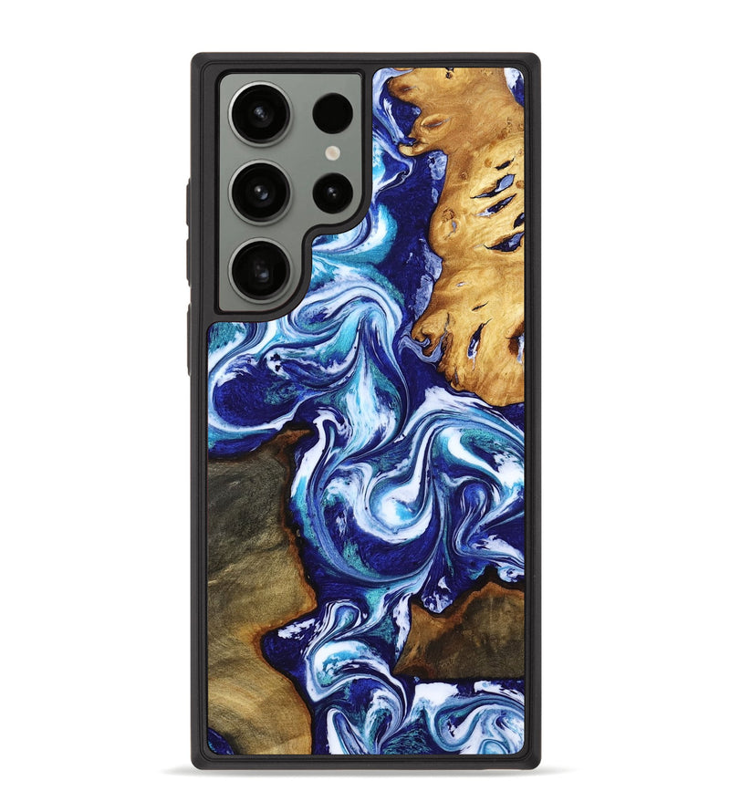 Galaxy S23 Ultra Wood Phone Case - Brayan (Blue, 818186)