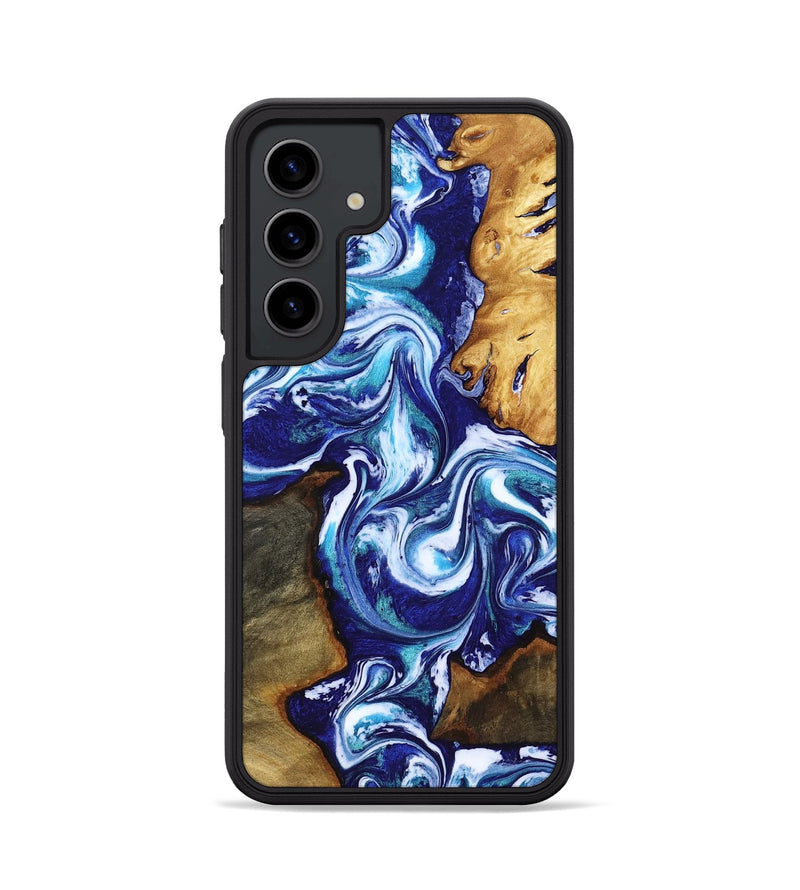 Galaxy S24 Wood Phone Case - Brayan (Blue, 818186)