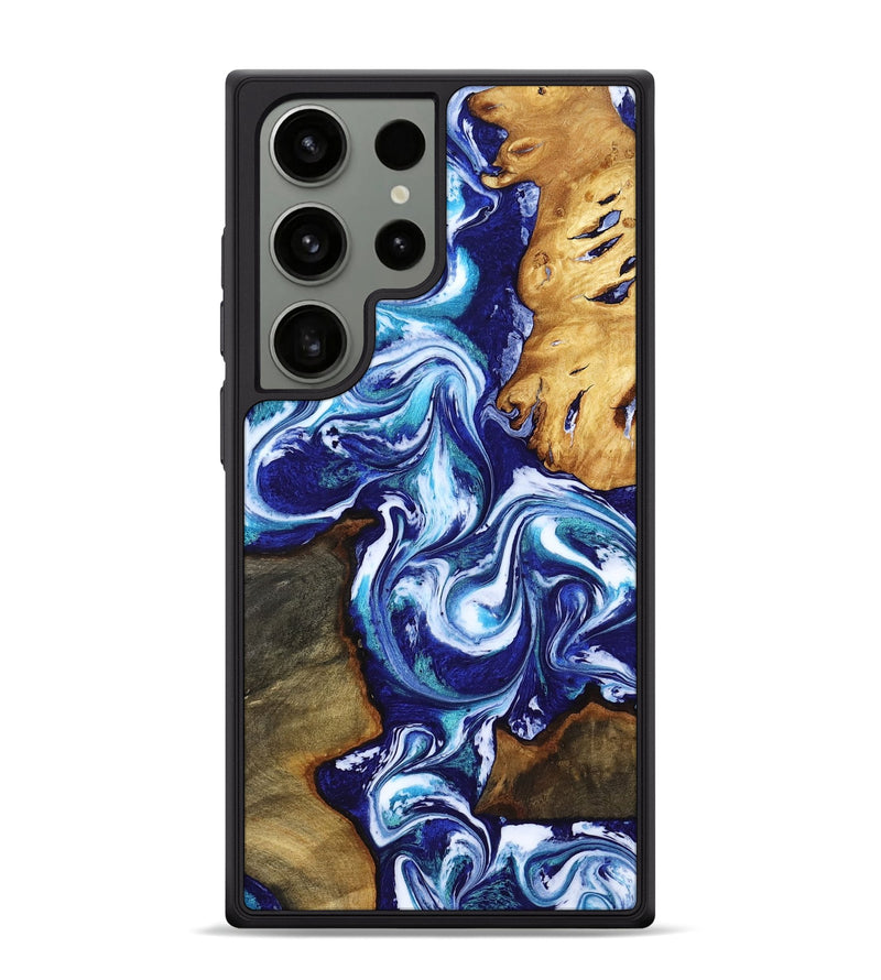 Galaxy S24 Ultra Wood Phone Case - Brayan (Blue, 818186)