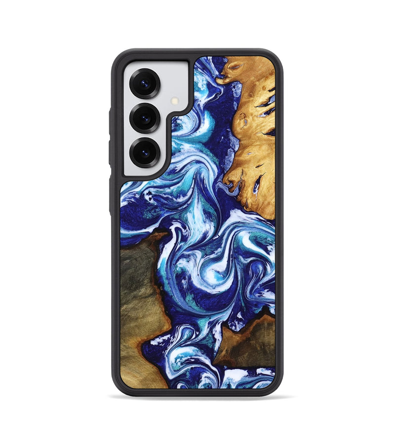 Galaxy S25 Wood Phone Case - Brayan (Blue, 818186)