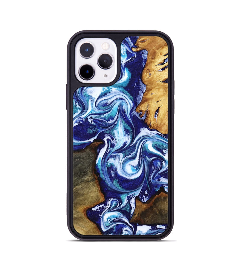 iPhone 11 Pro Wood Phone Case - Brayan (Blue, 818186)