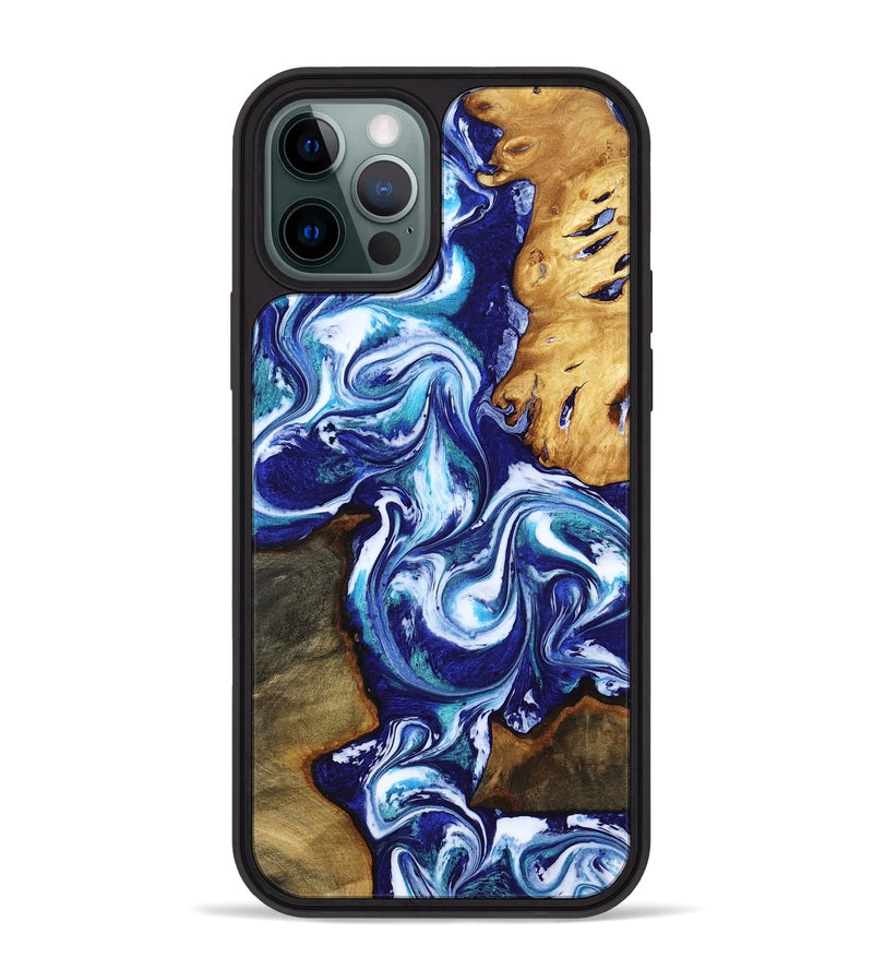 iPhone 12 Pro Max Wood Phone Case - Brayan (Blue, 818186)