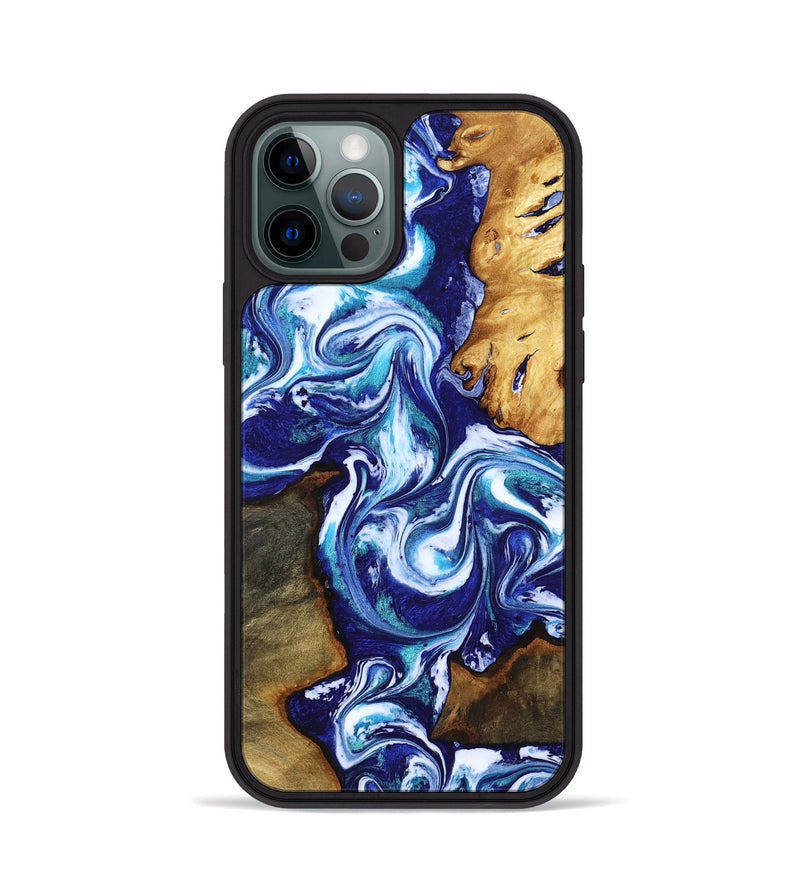 iPhone 12 Pro Wood Phone Case - Brayan (Blue, 818186)