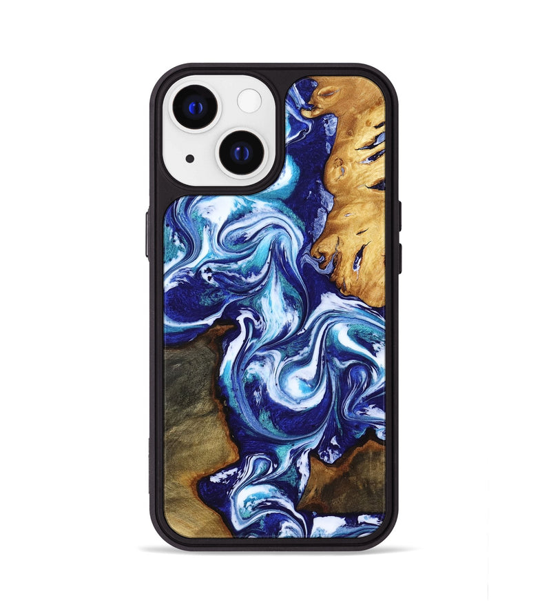 iPhone 13 Wood Phone Case - Brayan (Blue, 818186)