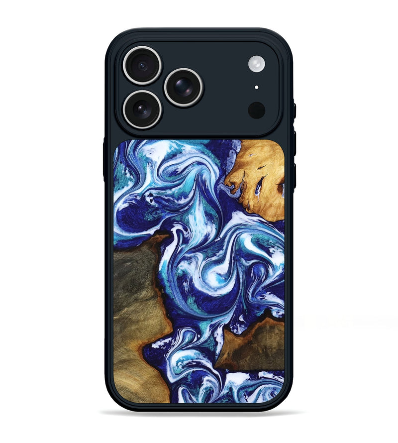 iPhone 17 Pro Max Wood Phone Case - Brayan (Blue, 818186)