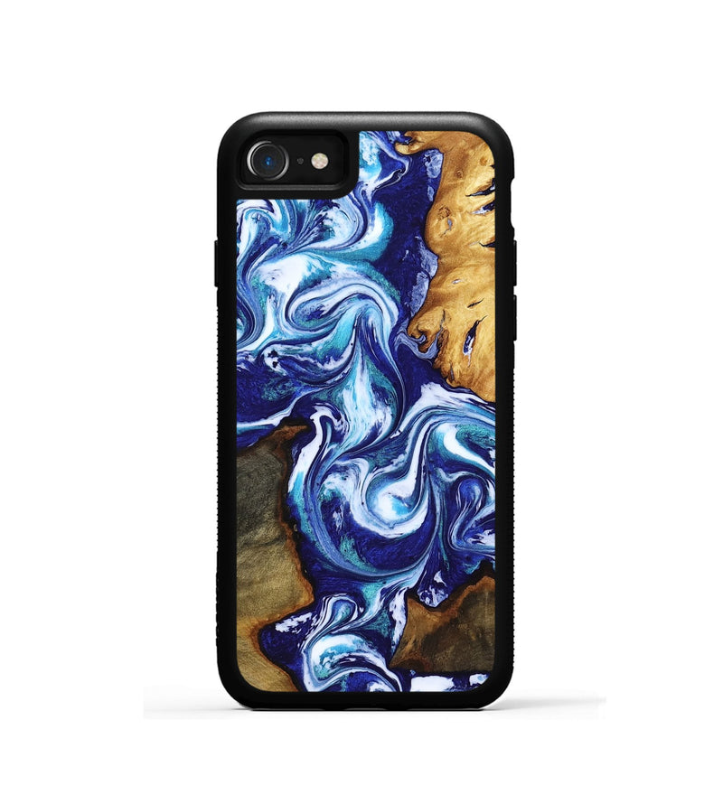 iPhone SE Wood Phone Case - Brayan (Blue, 818186)