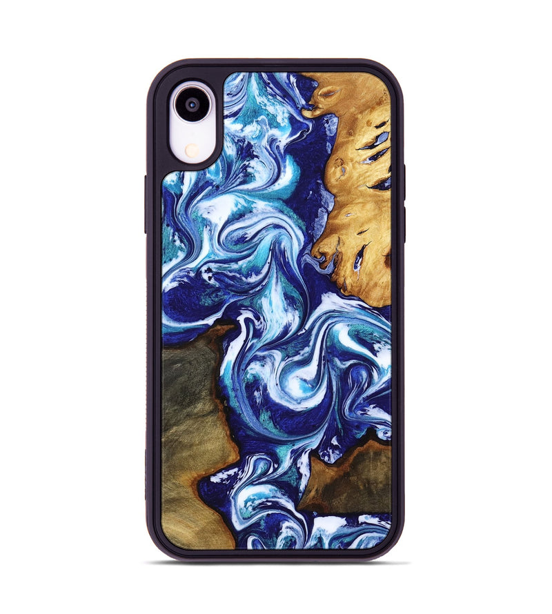 iPhone Xr Wood Phone Case - Brayan (Blue, 818186)