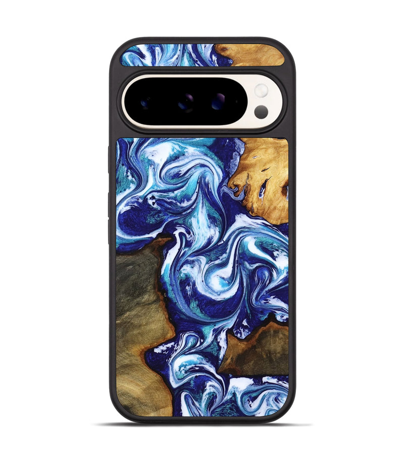 Pixel 9 Pro Wood Phone Case - Brayan (Blue, 818186)