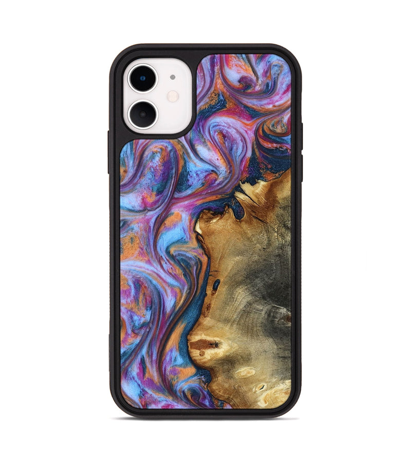 iPhone 11 Wood Phone Case - Yamilet (Blue, 818187)