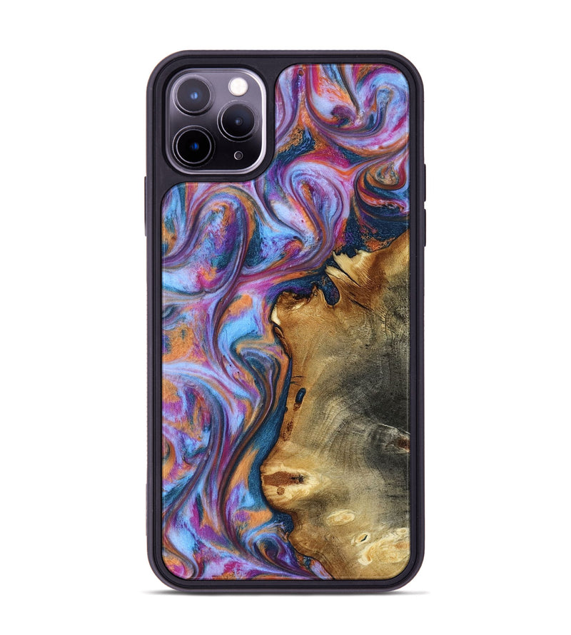 iPhone 11 Pro Max Wood Phone Case - Yamilet (Blue, 818187)