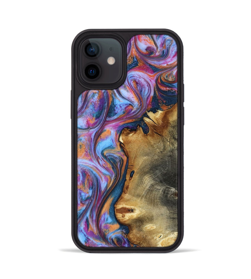 iPhone 12 Wood Phone Case - Yamilet (Blue, 818187)