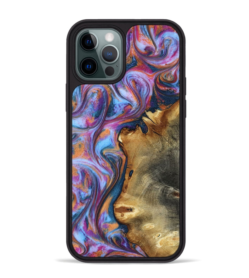 iPhone 12 Pro Max Wood Phone Case - Yamilet (Blue, 818187)