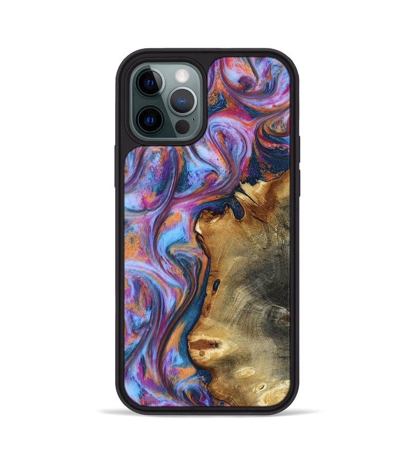 iPhone 12 Pro Wood Phone Case - Yamilet (Blue, 818187)