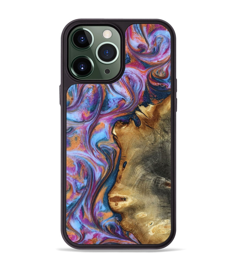 iPhone 13 Pro Max Wood Phone Case - Yamilet (Blue, 818187)