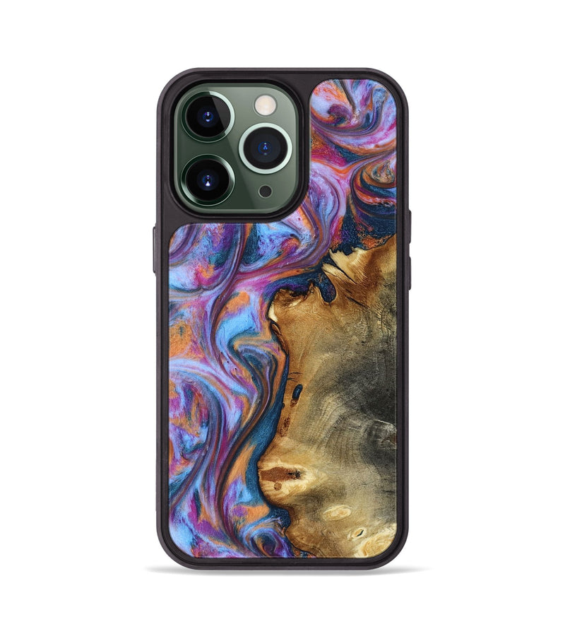 iPhone 13 Pro Wood Phone Case - Yamilet (Blue, 818187)