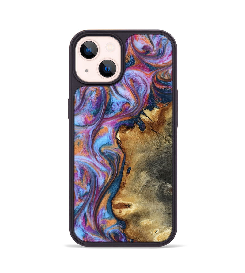iPhone 14 Wood Phone Case - Yamilet (Blue, 818187)