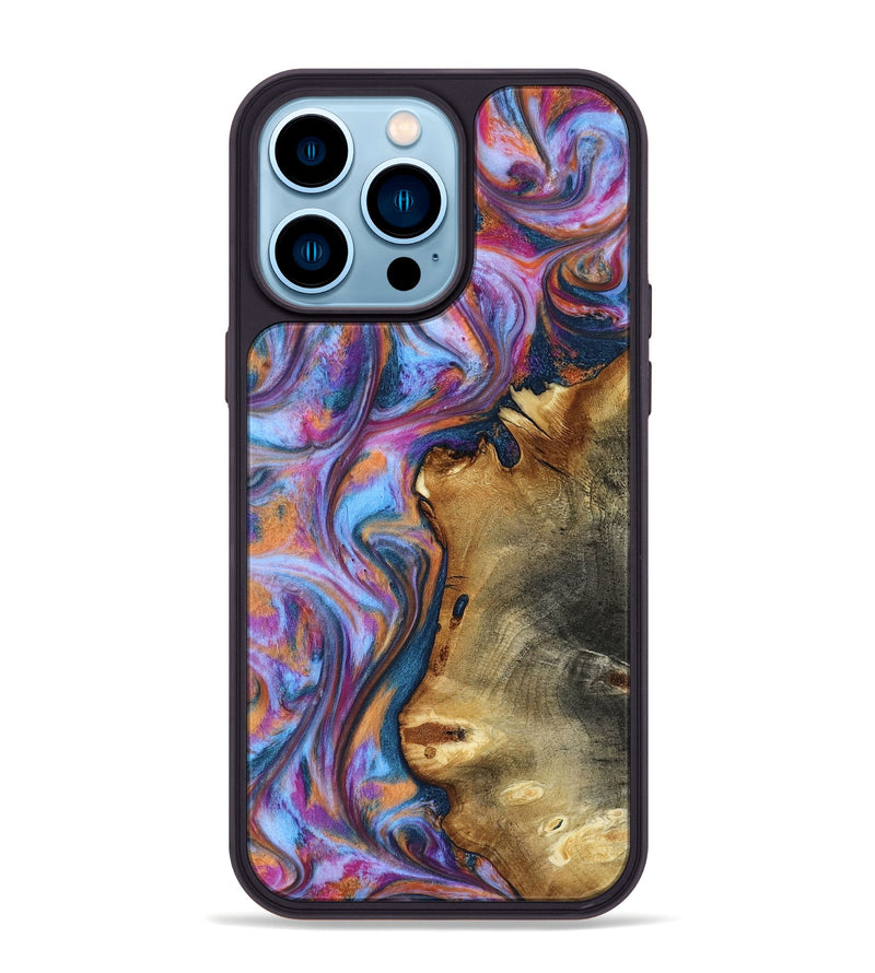 iPhone 14 Pro Max Wood Phone Case - Yamilet (Blue, 818187)