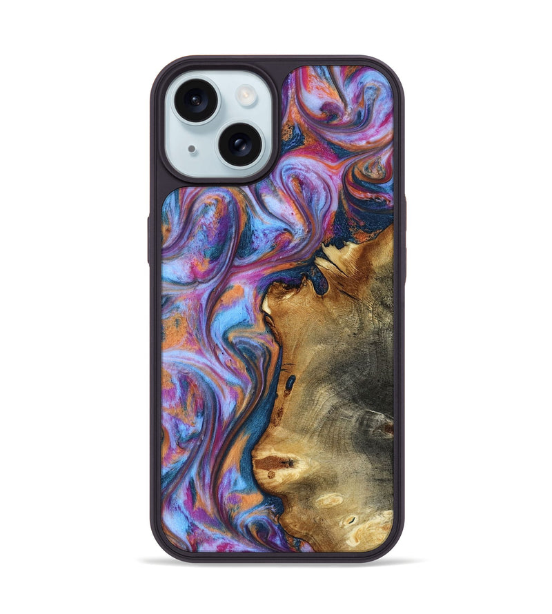 iPhone 15 Wood Phone Case - Yamilet (Blue, 818187)