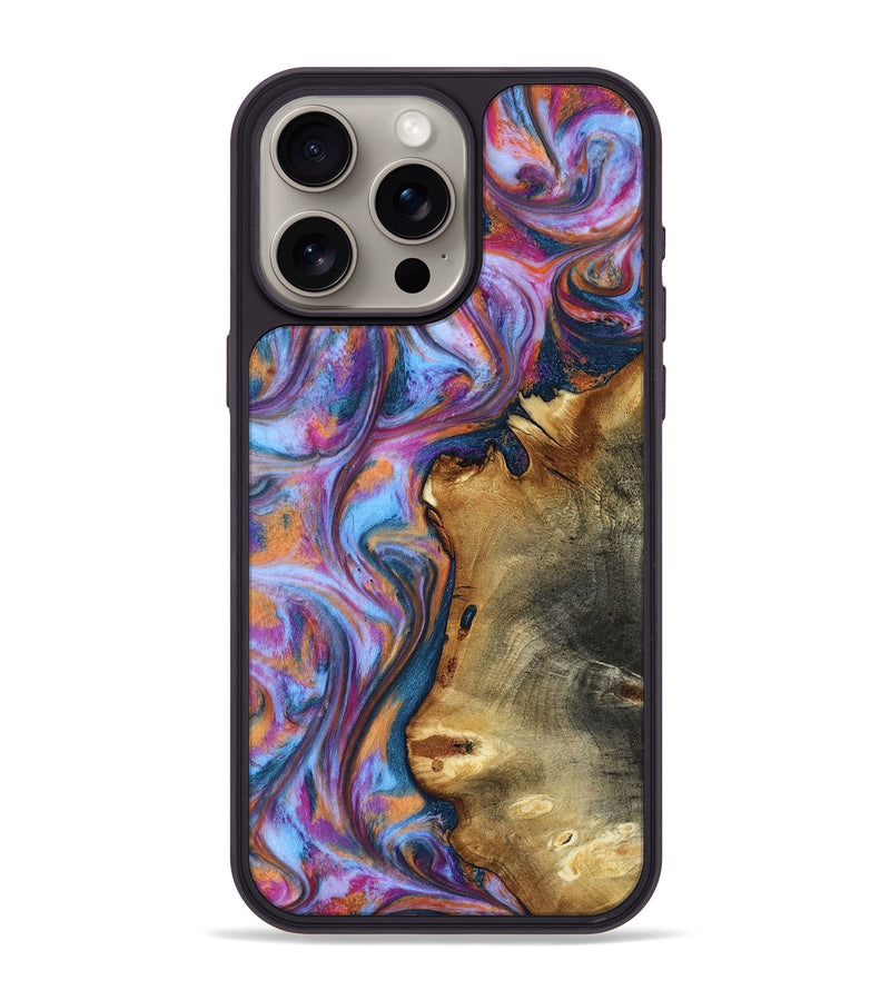 iPhone 15 Pro Max Wood Phone Case - Yamilet (Blue, 818187)