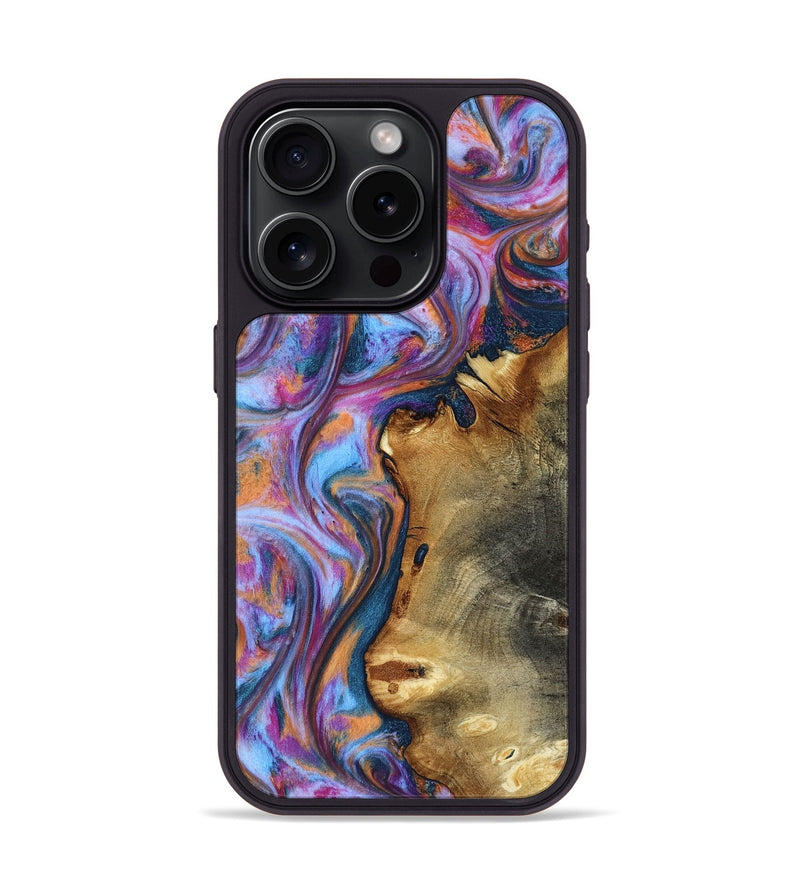 iPhone 15 Pro Wood Phone Case - Yamilet (Blue, 818187)