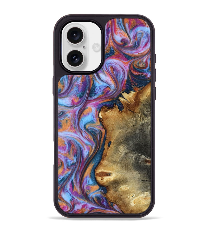 iPhone 16 Plus Wood Phone Case - Yamilet (Blue, 818187)
