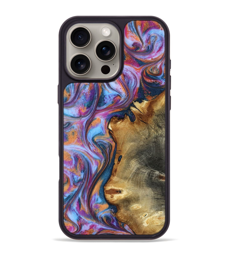 iPhone 16 Pro Max Wood Phone Case - Yamilet (Blue, 818187)