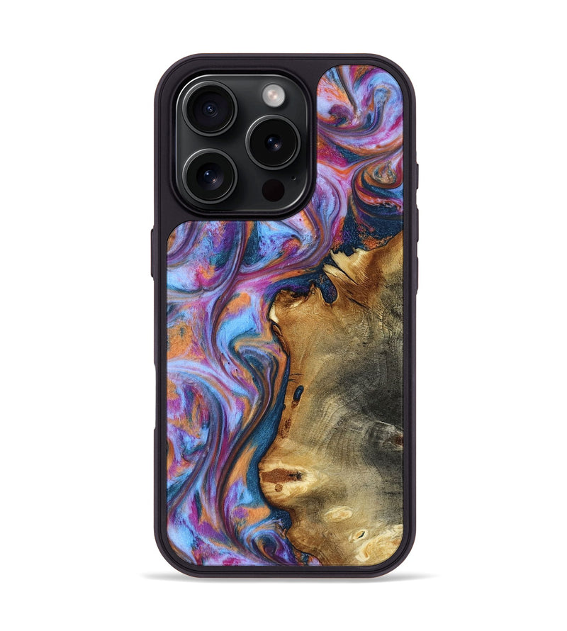 iPhone 16 Pro Wood Phone Case - Yamilet (Blue, 818187)