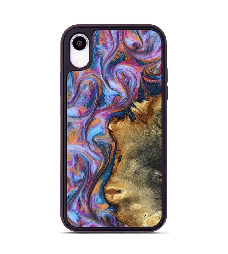 iPhone Xr Wood Phone Case - Yamilet (Blue, 818187)