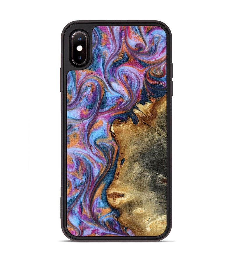 iPhone Xs Max Wood Phone Case - Yamilet (Blue, 818187)