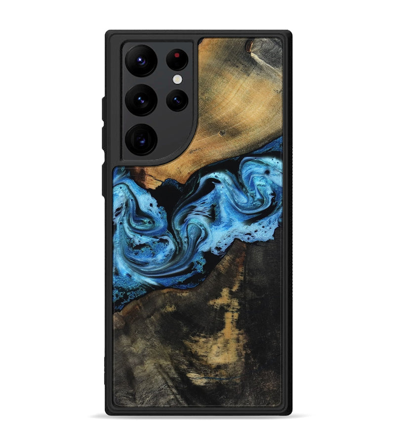 Galaxy S22 Ultra Wood Phone Case - Issac (Blue, 818188)