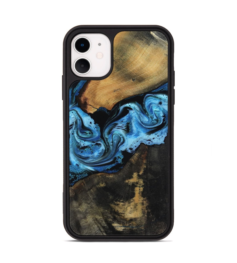 iPhone 11 Wood Phone Case - Issac (Blue, 818188)