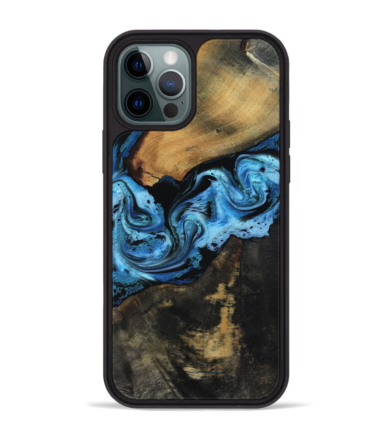 iPhone 12 Pro Max Wood Phone Case - Issac (Blue, 818188)