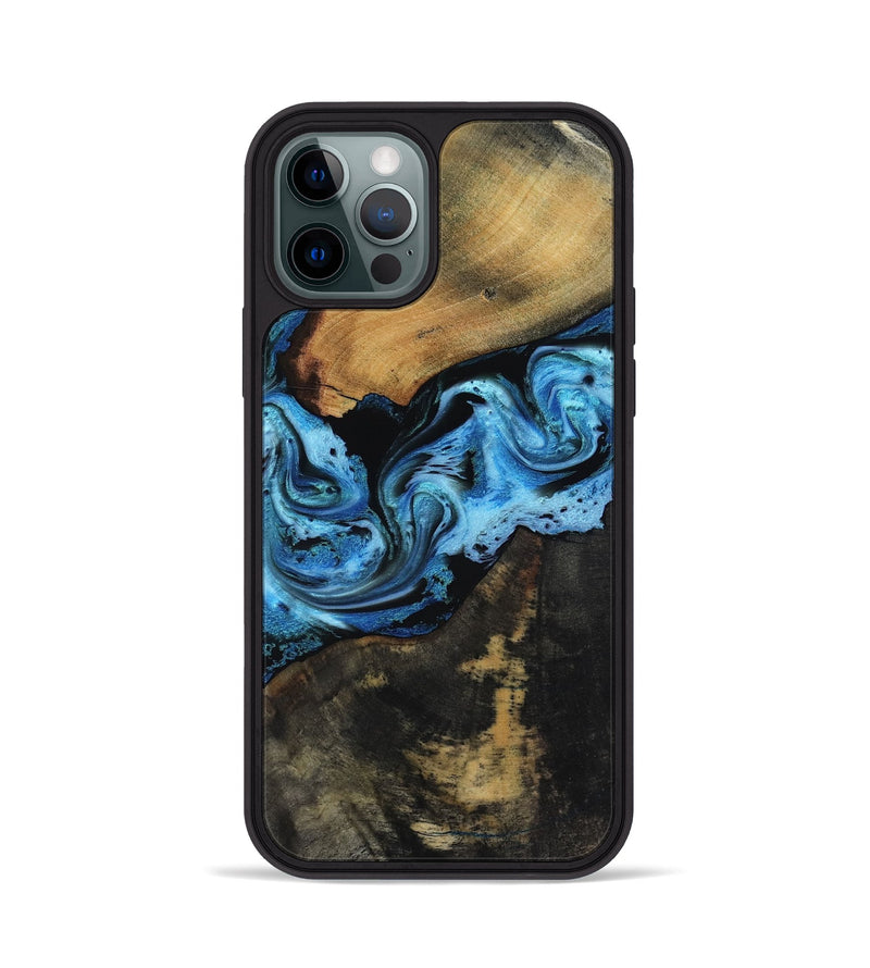 iPhone 12 Pro Wood Phone Case - Issac (Blue, 818188)