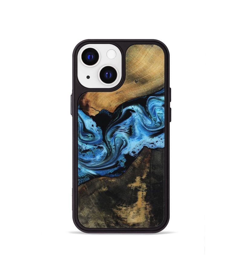 iPhone 13 mini Wood Phone Case - Issac (Blue, 818188)