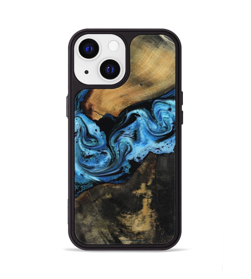 iPhone 13 Wood Phone Case - Issac (Blue, 818188)