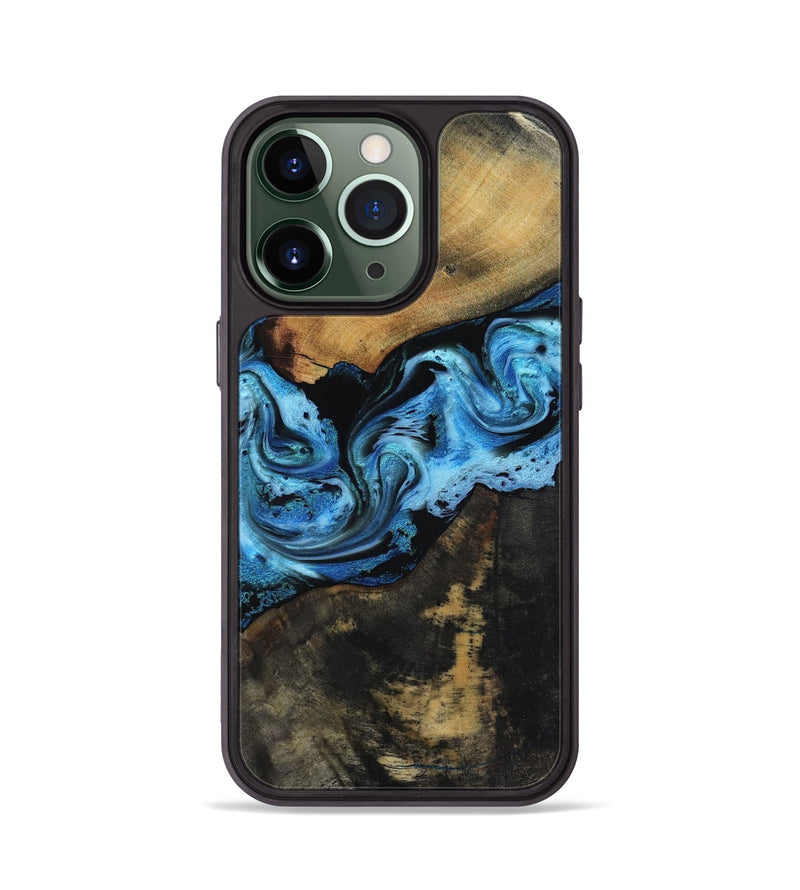 iPhone 13 Pro Wood Phone Case - Issac (Blue, 818188)