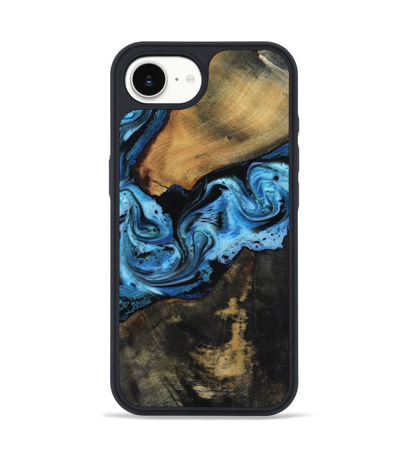 iPhone 16e Wood Phone Case - Issac (Blue, 818188)