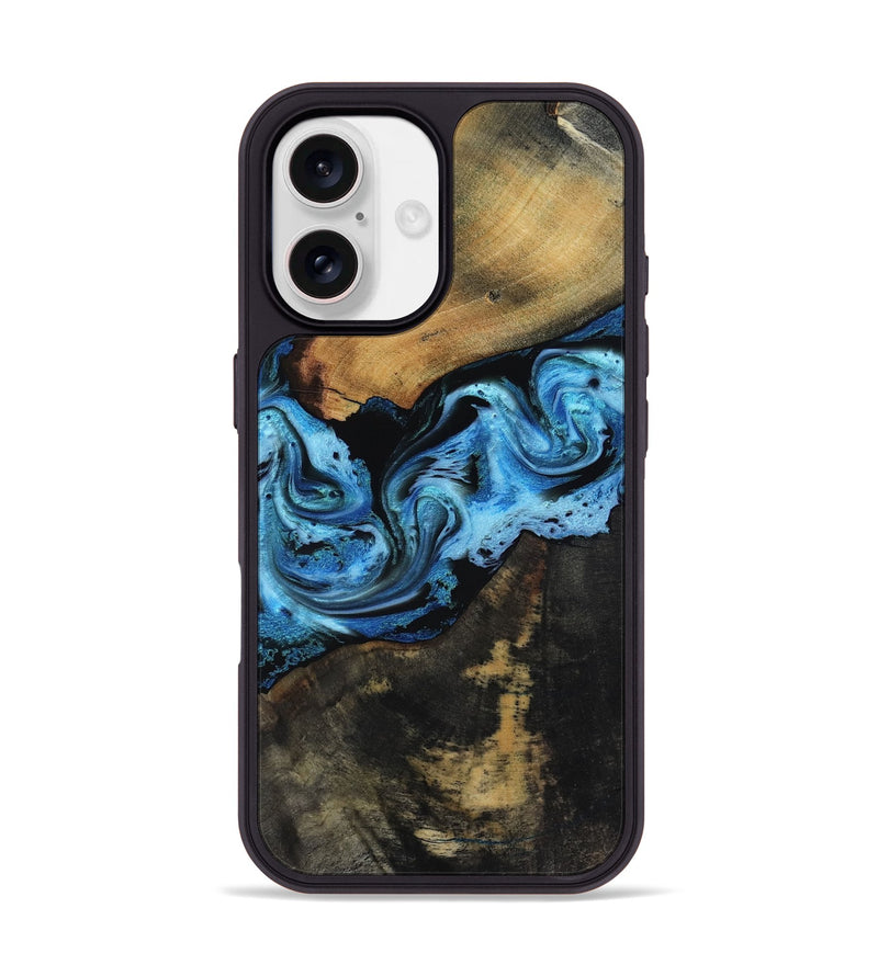 iPhone 17 Wood Phone Case - Issac (Blue, 818188)