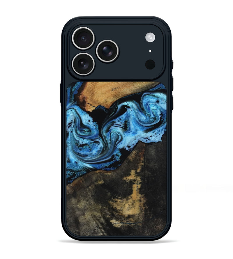 iPhone 17 Pro Max Wood Phone Case - Issac (Blue, 818188)