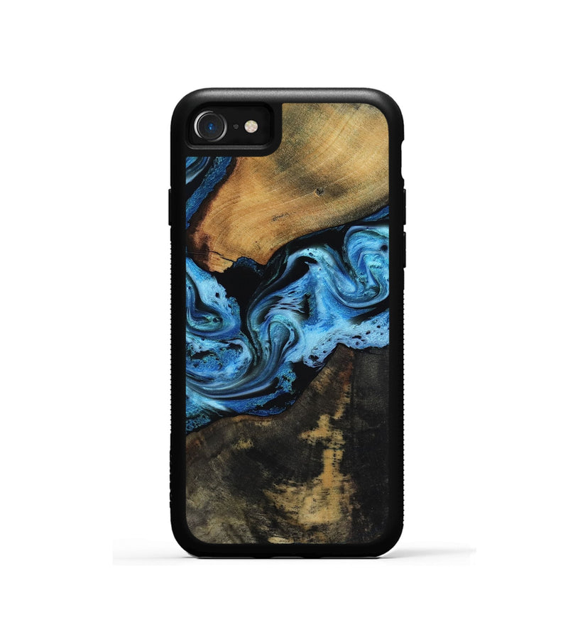 iPhone SE Wood Phone Case - Issac (Blue, 818188)