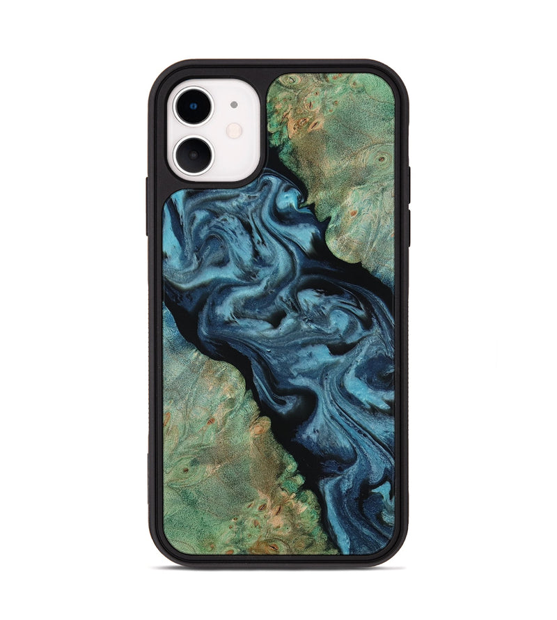 iPhone 11 Wood Phone Case - Krish (Green, 818189)