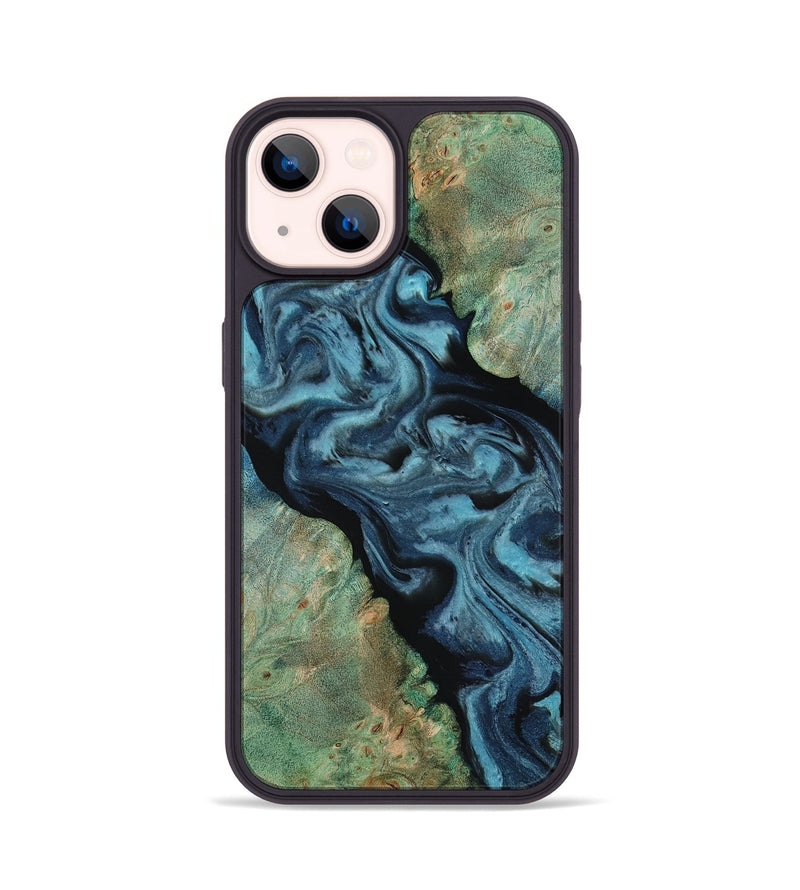 iPhone 14 Wood Phone Case - Krish (Green, 818189)