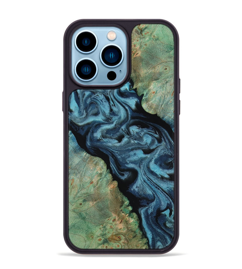 iPhone 14 Pro Max Wood Phone Case - Krish (Green, 818189)