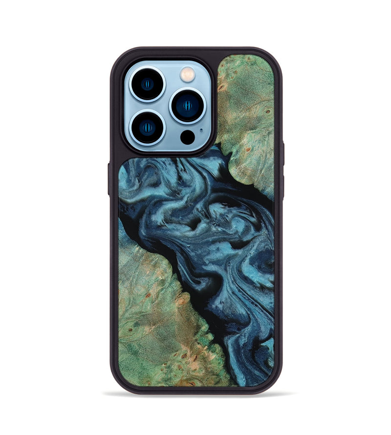 iPhone 14 Pro Wood Phone Case - Krish (Green, 818189)