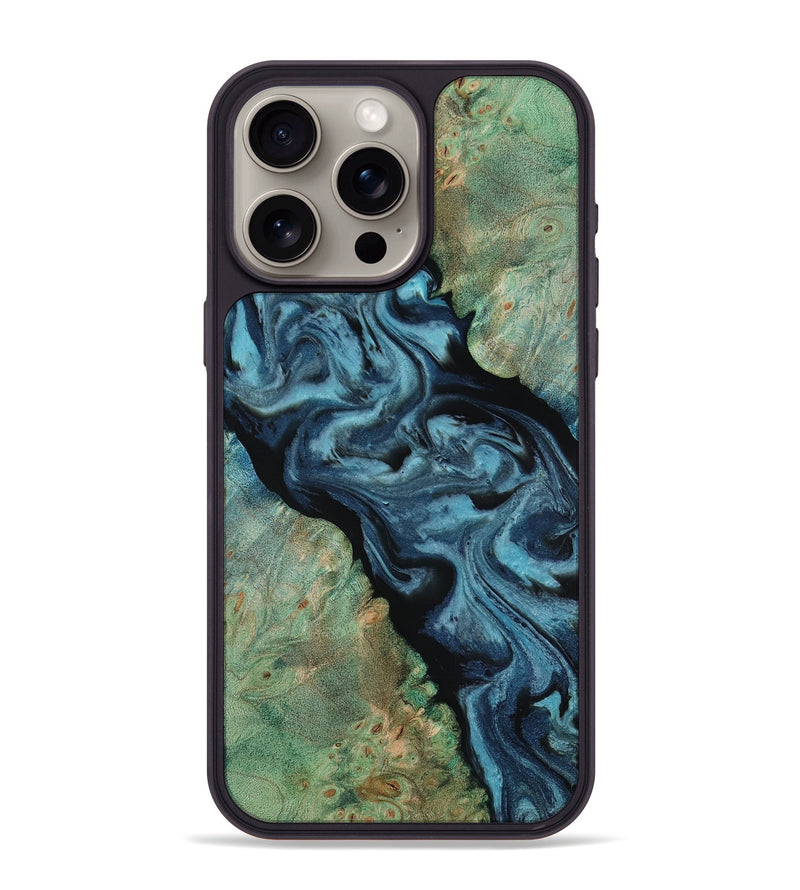 iPhone 15 Pro Max Wood Phone Case - Krish (Green, 818189)