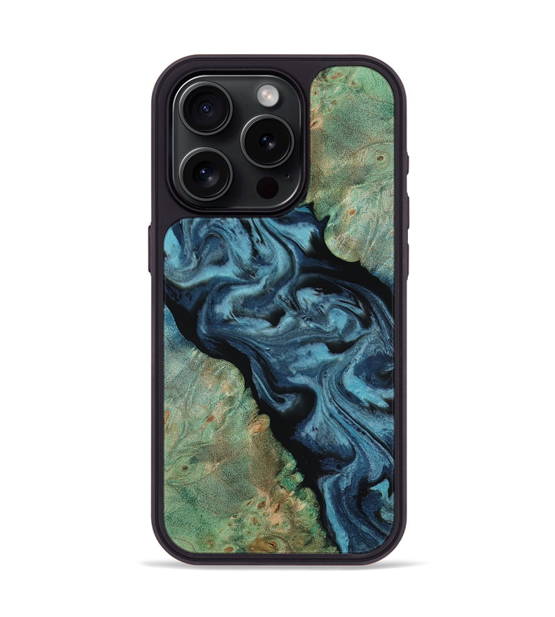 iPhone 15 Pro Wood Phone Case - Krish (Green, 818189)