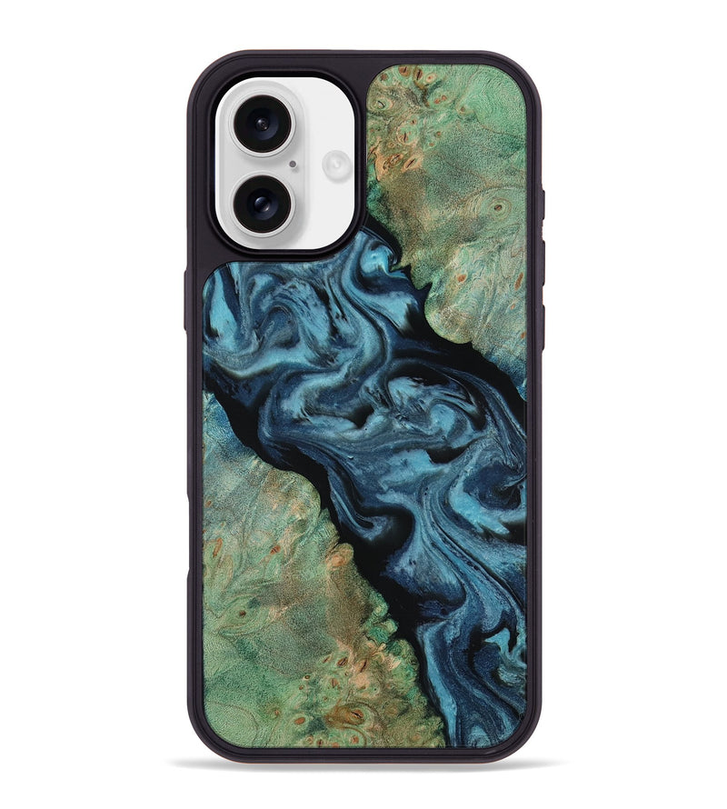 iPhone 16 Plus Wood Phone Case - Krish (Green, 818189)
