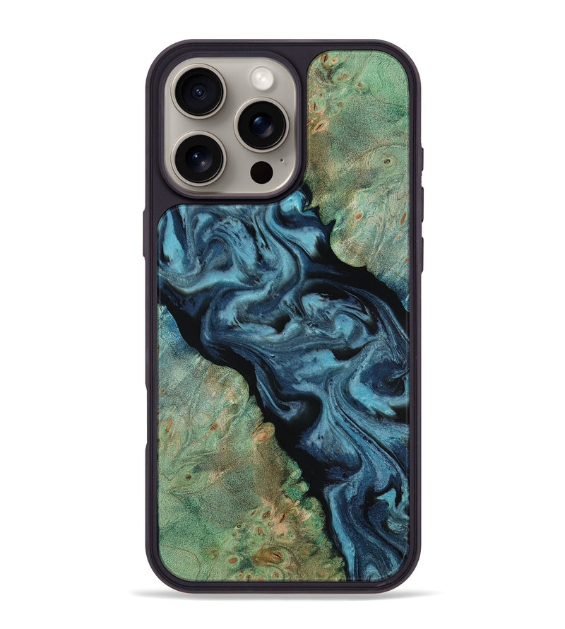 iPhone 16 Pro Max Wood Phone Case - Krish (Green, 818189)